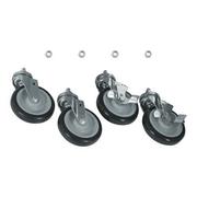 COMMERCIAL 3/4 in Threaded Stem Caster Set with 5 in Wheels 35815